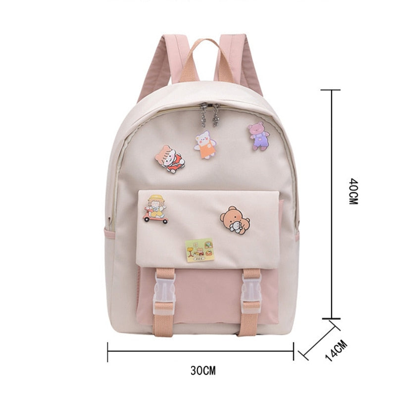 Large Capacity Laptop Backpack Women Waterproof Color Patchwork Cute Backpacks For Teenage Girl Schoolbag Fancy Student Book Bag