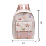 Large Capacity Laptop Backpack Women Fashion Canvas Schoolbag for Girl Student Ins Popular Waterproof Shoulder Bag Cute Rucksack