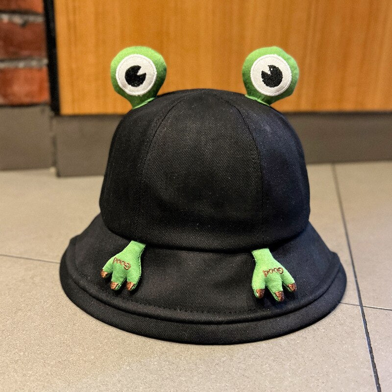 New Parent-Kid Frog Bucket Hat Cartoon Sunscreen Panama Fishing Cap Cute Froggy Cap Unisex Bob Chapeau Outdoor Sun Fisherman Cap