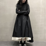 Drespot Gothic Lolita Black Dress Women Preppy Style Sweet Vintage Kawaii Long Sleeve Dresses Girl Robe Cute Clothes  Autumn