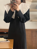 Women Spring Summer Midi Dresses Full Sleeve Elegant Solid Vestido Fashion Office Lady Casual Clothes