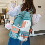 Women Large Capacity Travel Backpack Female Multi-pocket College Waterproof School Bags Transparent Pocket Laptop Backpacks