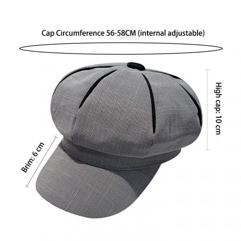 England Newsboy Caps Women Cotton Solid Octagonal Caps Newsie Paperboy Flat Beret Beanie With Visor Fiddler Cabbie Hat