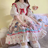 Drespot Japanese Sweet Kawaii Lolita Dress Women Soft Girl Party Tank Dresses Princess Fairy Sister Ruffle Costume  Fashion