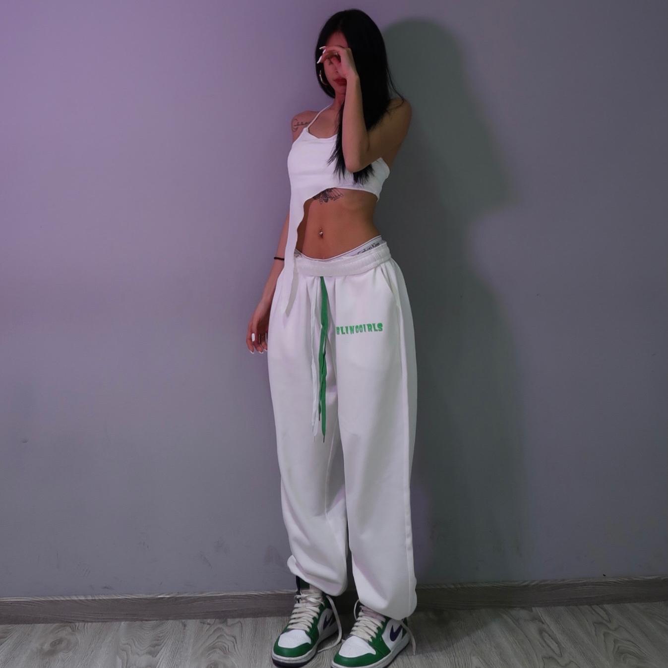 Drespot  Jogging Sweatpants Women  Spring Korean Fashion White Joggers Sports Pants Harajuku Casual Loose Oversize Trousers