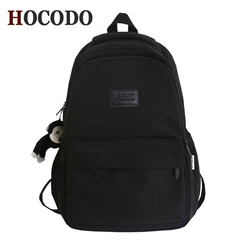 Drespot  HOCODO High Quality Waterproof Nylon Women Backpack For Teenage Girl School Bag Korean Style College Student Bag Laptop Backpack