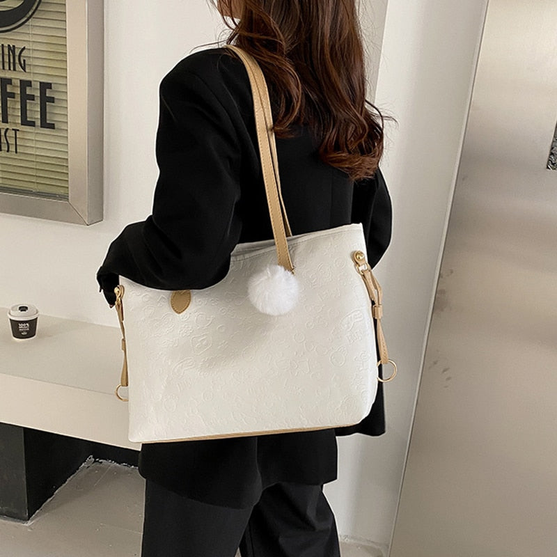 PU Bags for Women  Shoulder Bag Large Capacity Fashion Tote Female Casual Soft Handbag Luxbag Luxury Ladies Trend Party Bags