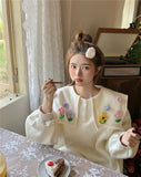 Drespot Korean Fashion Pink Hoodies Women Harajuku Kawaii Floral Patchwork Sweatshirt Sweet Girl Plus Size Casual Pullover Tops