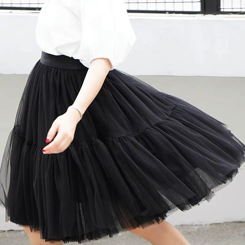 Skirt Women Vintage Tulle Skirt Short Tutu Midi Skirts Adult Casual Fancy Dancewear Party Costume Ball Gown Mini skirt