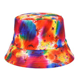 Drespot  Graffiti Bob Cap Hip Hop Bucket Hat Foldable Double-Sided Fishing Hat Tie Dye Gorros Men Women Beach Sun Fisherman Hat