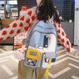 Women Large Capacity Travel Backpack Female Multi-pocket College Waterproof School Bags Transparent Pocket Laptop Backpacks