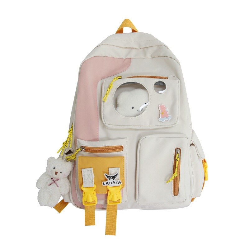 Kawaii Backpack Waterproof Nylon Female High School Bags For Teenage Girls College Laptop Bag Multi Pockets Travel Mochila