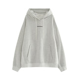 Drespot Letter Embroidery Baggy Hoodie