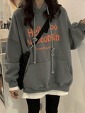 Drespot Vintage Gray Pullover Graphic Hoodie